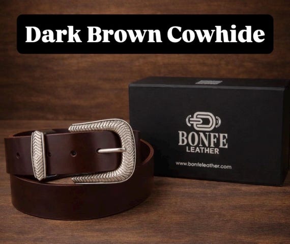 Custom Genuine Leather Belt - Handmade, Various Colors