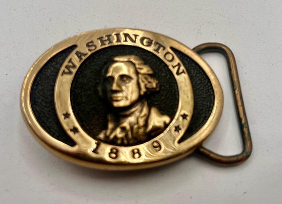 Vintage Belt Buckle, George Washington, Optional Belt