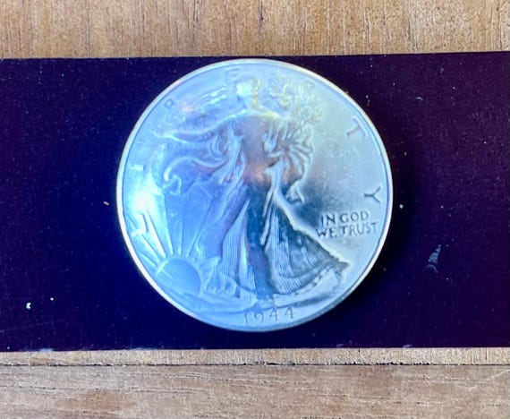 Walking Liberty Silver Half Dollar Coin Leather Cuff Bracelet