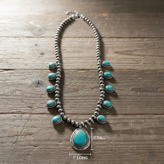 Turquoise Pendant Necklace: Southwestern Sterling Silver - Handmade Jewelry