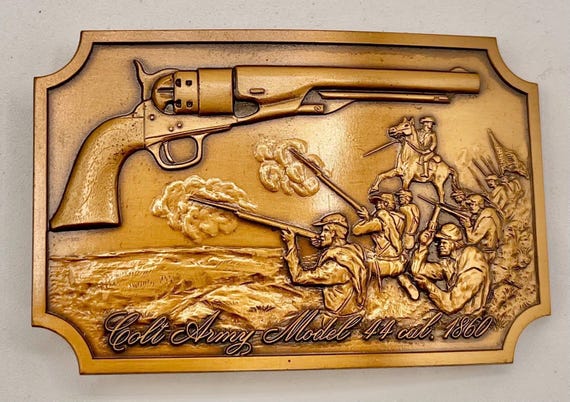 Colt Belt Buckle: Vintage Brass with Custom Leather Belt