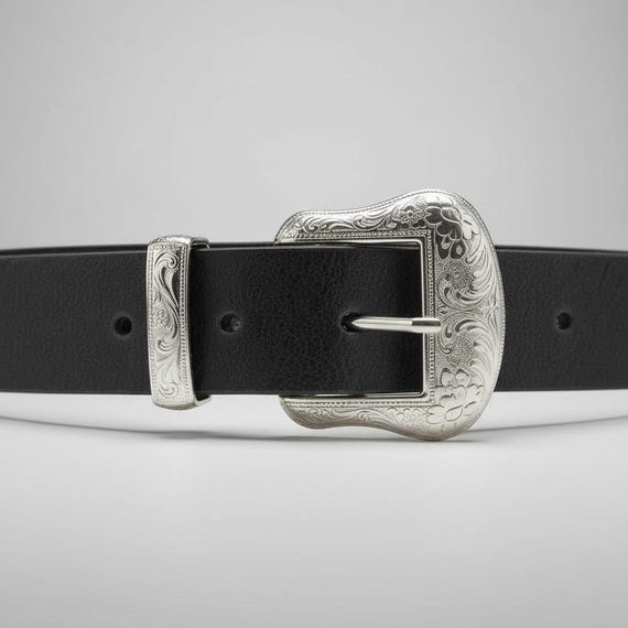 Genuine Leather Belt with Southwestern Buckle