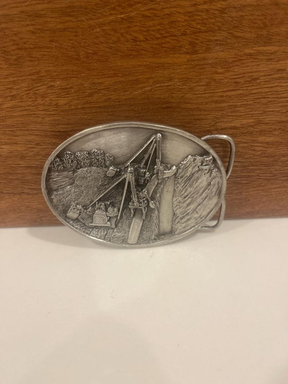 Vintage 1984 Logging Industry Belt Buckle with Handmade Leather Belt – Limited Edition Logger Buckle