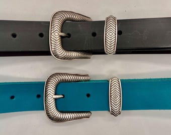 Southwestern Leather Belt, US Cowhide Ranger Style (british  display picture 1