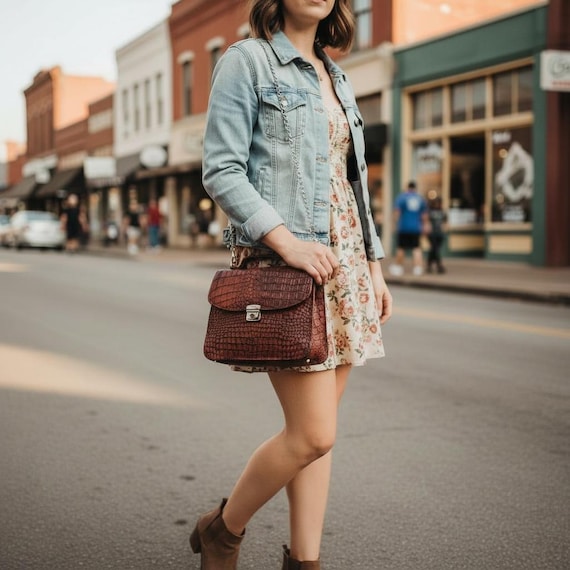 Alligator ladies cross-body bag, Burnt Orange or Burgandy