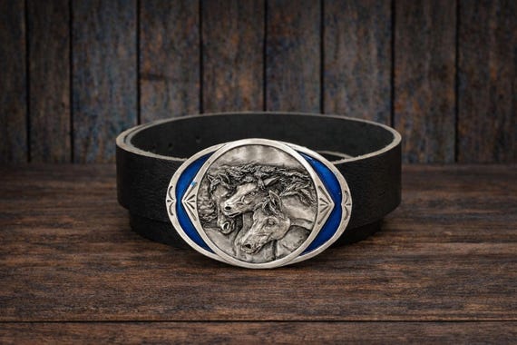 Handmade Southwestern Horse Belt, Cowgirl Leather Belt, Rodeo, Equestrian