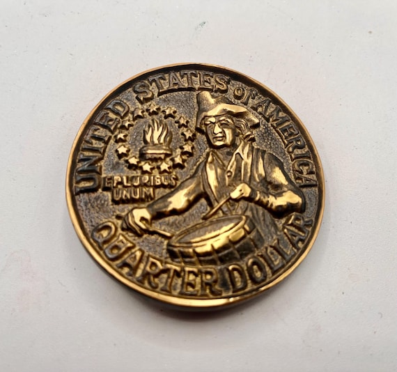 Vintage Belt Buckle BICENTENNIAL QUARTER, Optional Belt