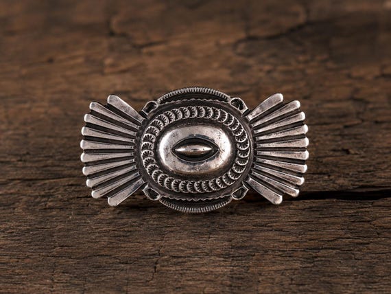 Vintage Sterling Silver Southwestern Belt Buckle with .75” Custom Handmade Leather Belt, Leather options, Western Concho Buckle Gift,