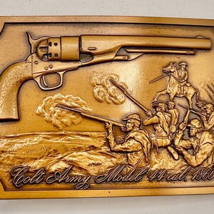 Colt Belt Buckle: Vintage Brass with Custom Leather Belt
