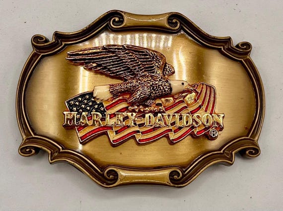 Harley Davidson Belt Set: Vintage Raintree Buckle - Handmade Leather Belt