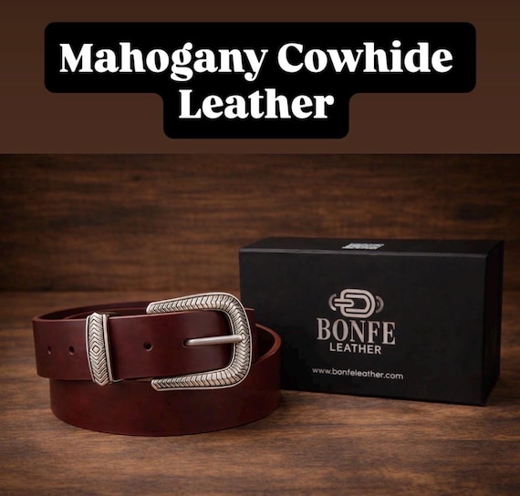 Custom Genuine Leather Belt - Handmade, Various Colors