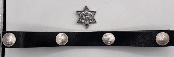 Walking Liberty Silver Coin Belt with Custom Genuine Leather with 7 Genuine Coins