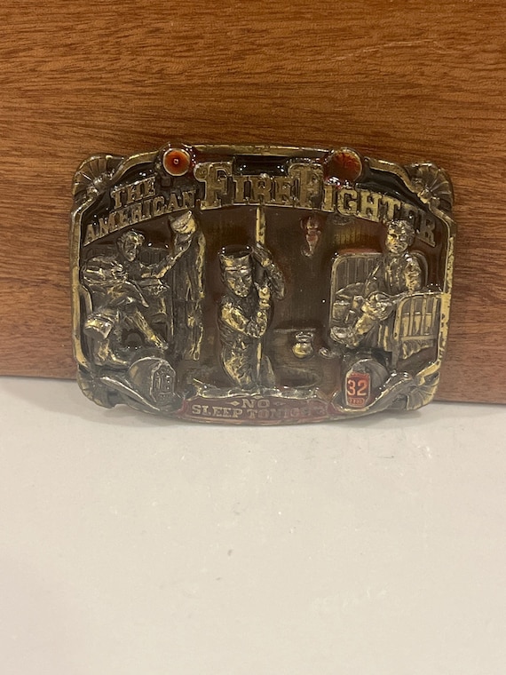 Vintage Firefighter & Fire Truck Belt Buckles with Handmade Leather Belt – Custom Firefighter Gift