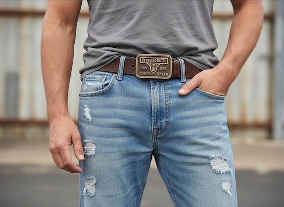 Vintage Belt Buckle Opryland Hotel Construction Team, Optional Belt