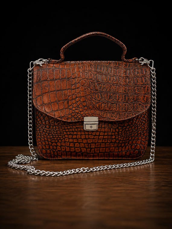 Genuine American Alligator Leather Handbag, Handmade Luxury Crossbody Purse, Women’s Top Handle Bag, Designer Gift for Her
