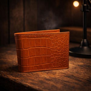 Men's Premium American Alligator Billfold Wallet, Chestnut