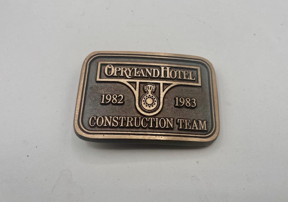 Vintage Belt Buckle Opryland Hotel Construction Team, Optional Belt