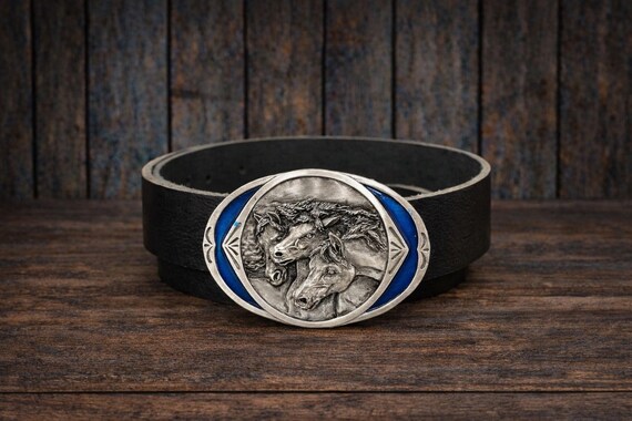 Handmade Southwestern Horse Belt, Cowgirl Leather Belt, Rodeo, Equestrian