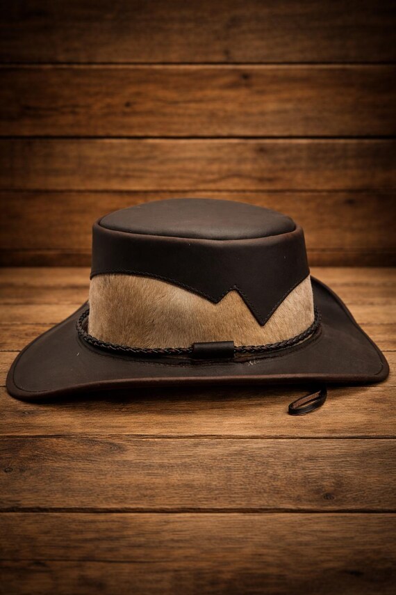 Handmade Leather Cowboy Hat – Hair On Cowhide Western Rodeo Hat