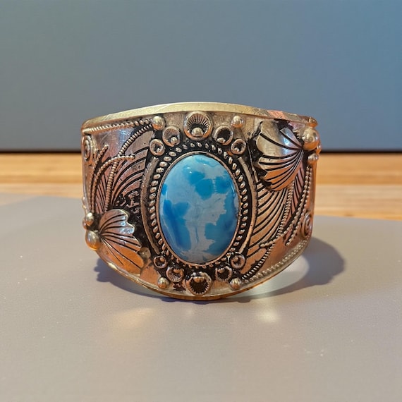 Morenci Turquoise Sterling Silver Cuff – Santa Fe Southwestern Bracelet