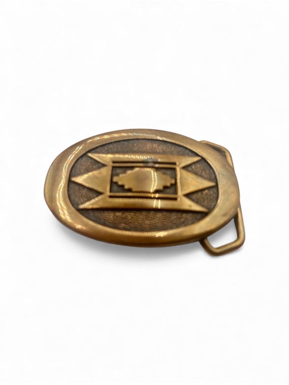 Vintage Belt Buckle, Southwestern, Solid Brass, Optional Belt
