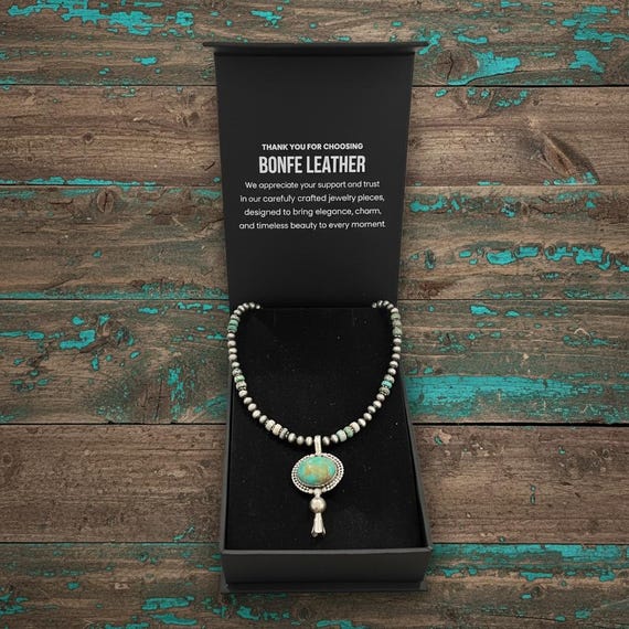 Kingman Turquoise Pendant Necklace, Southwestern Sterling Silver