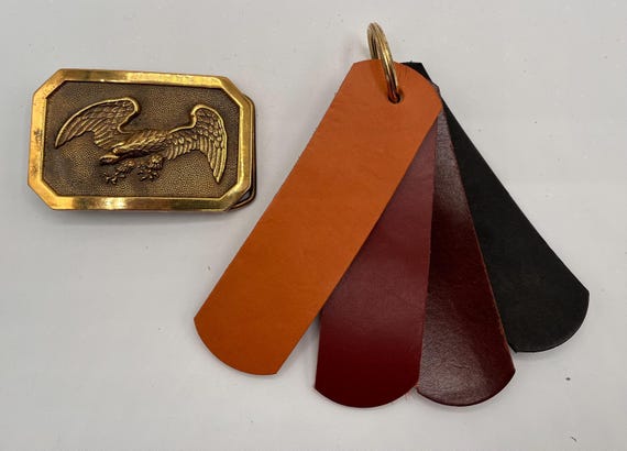 Eagle Brass Belt Buckle with Custom Leather Belt