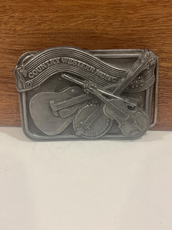 Vintage Country Music Belt Buckles with Handmade Leather Belt – Western Cowboy Americana Collection