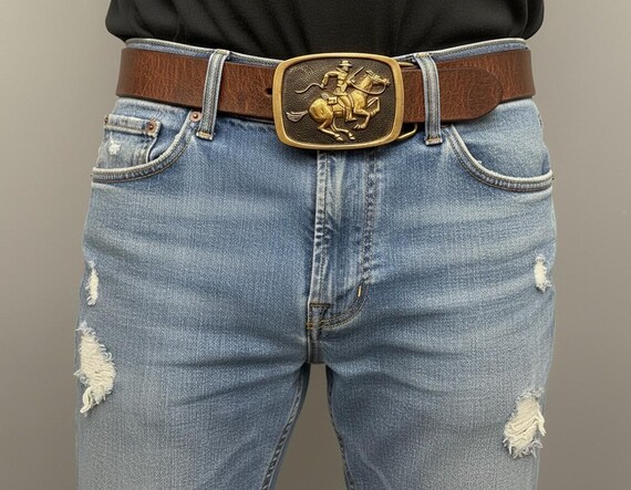 Vintage Belt Buckle Pony Express, Optional Belt