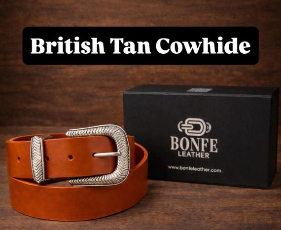 Custom Genuine Leather Belt - Handmade, Various Colors