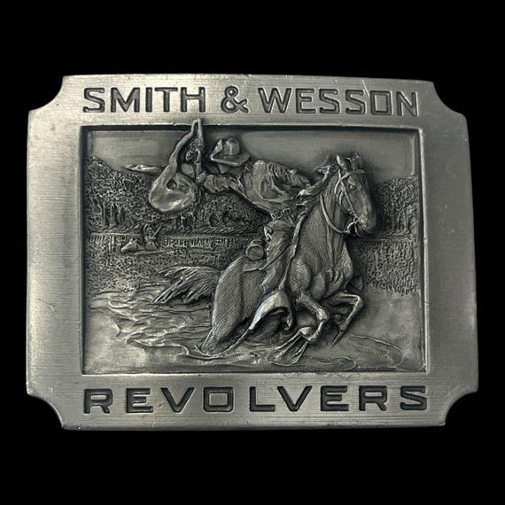 Vintage Smith & Wesson Belt Buckle with English Bridle Leather Belt