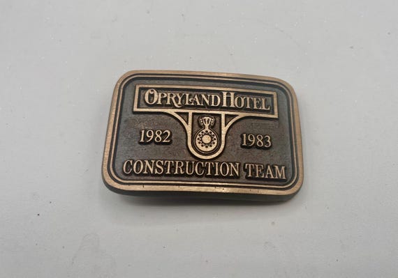 Vintage Belt Buckle Opryland Hotel Construction Team, Optional Belt