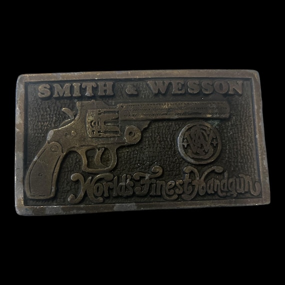 Vintage Smith & Wesson Belt Buckle with English Bridle Leather Belt