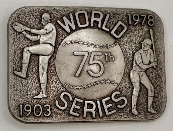 1978 Yankees Belt Buckle: Vintage World Series - Handmade Leather Belt