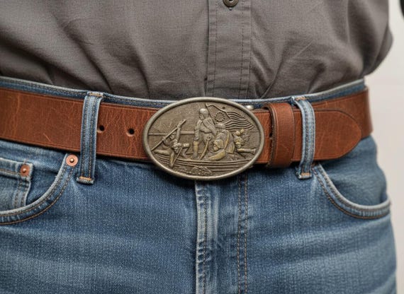 Vintage Belt Buckle, George Washington, Optional Belt
