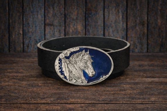 Handmade Southwestern Horse Belt, Cowgirl Leather Belt, Rodeo, Equestrian