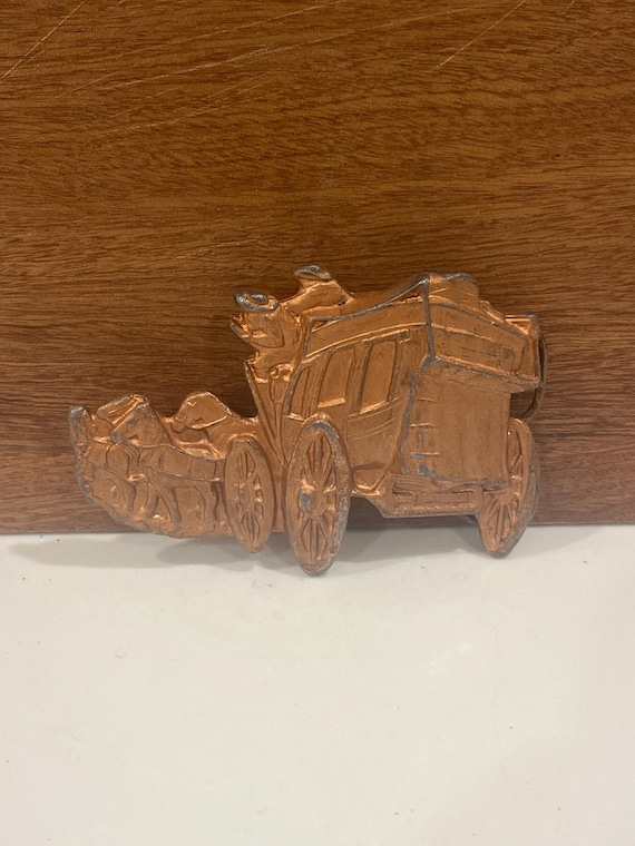 Vintage Stagecoach Belt Buckle – Western Wagon & Horses Cowboy Buckle | Rustic Americana Western Wear