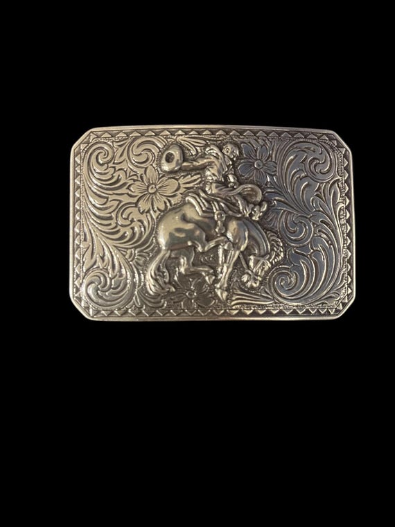 Equestrian Cowboy Horse Belt Buckle with Custom Leather Belt - Rodeo Nashville Hamptons Classic
