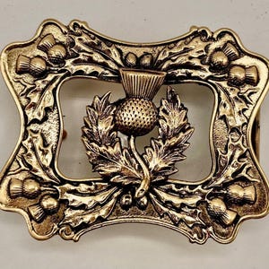 Handmade Scottish Thistle Belt Buckle by Richard Kaish,w/ Premium Leather Belt