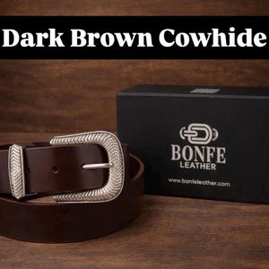 Southwestern Sterling Ranger B Turquoise Belt Buckle – Handmade Cowgirl Western Leather Belt image 13