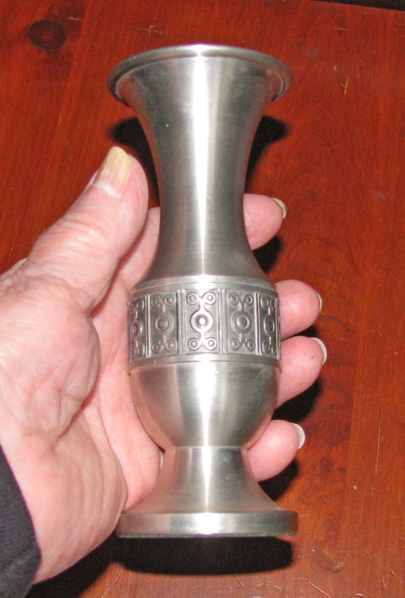 Vintage Norwegian Pewter Bud Vase Etsy