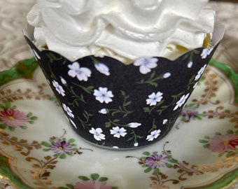 Floral Cupcake Wrappers SALE, Flowers, Spring, Tea Party, Mothers Day