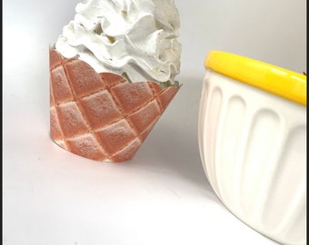 Printable Ice Cream Cone Cupcake Wrappers, Waffle Cone