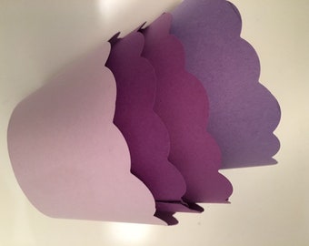 Purple Cupcake Wrappers - Shades of purple - Wedding Cupcake Wrappers, Bridal Shower, Baby Shower SALE