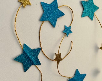 Shimmer Star Garland, Silver and Gold Star Garland