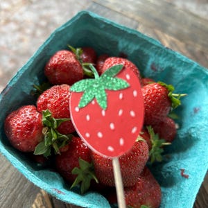 Strawberry Cupcake Toppers, Berry First Birthday, Strawberry Theme Party