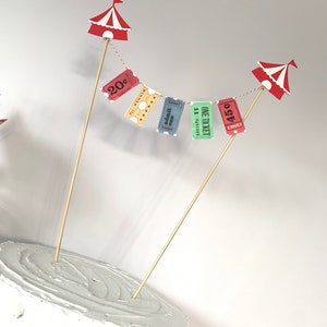 Circus Themed Cake Banner Mini Cake Garland Cake Bunting image 5