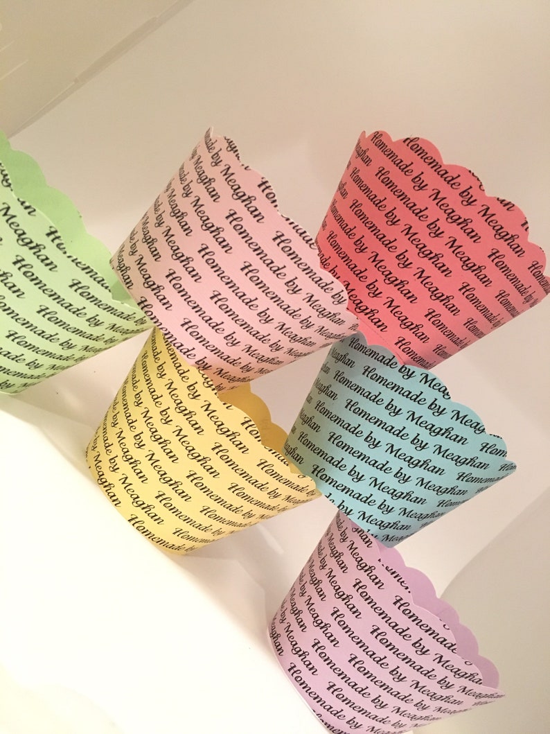 Custom Cupcake Wrappers Custom Logos Names and Dates Etsy
