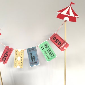 Circus Themed Cake Banner Mini Cake Garland Cake Bunting image 4