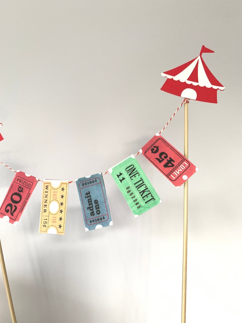 Circus Themed Cake Banner Mini Cake Garland Cake Bunting image 4